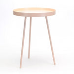 ROUND METAL PINK SIDE TABLE
