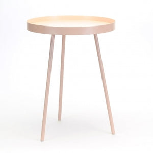 ROUND METAL PINK SIDE TABLE
