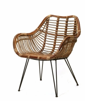 
            
                Load image into Gallery viewer, DARK RATTAN &amp;amp; IRON ARM CHAIR
            
        
